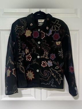 Vintage Yak Magic Floral Embroidered Beaded Jacket